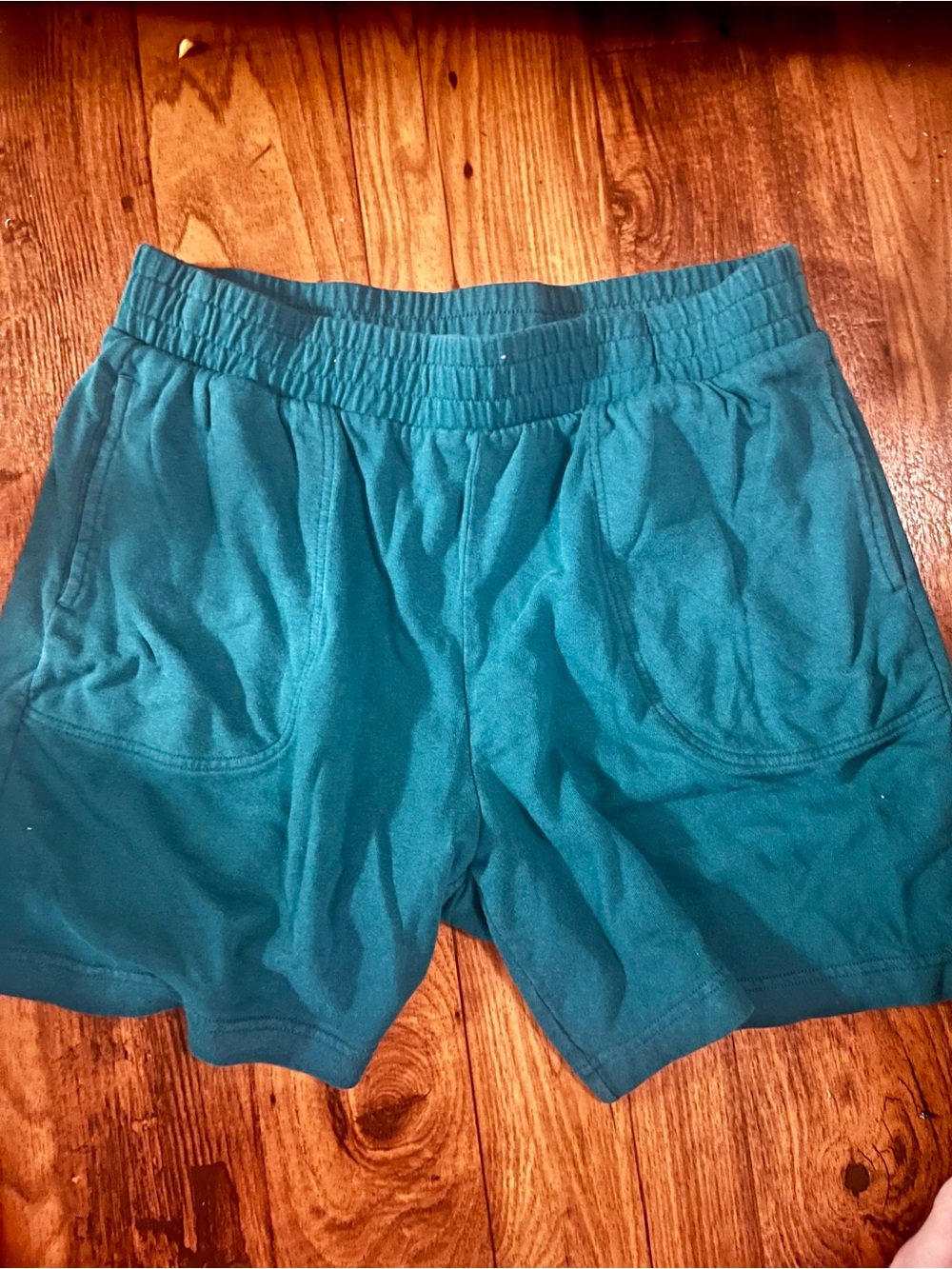 Terra & Sky Teal Elastic-Waist Athletic Shorts